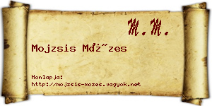 Mojzsis Mózes névjegykártya